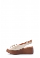 Epikoza Dışı ve İçi Hakiki Deri Bej Kadın Dolgu Topuk Sandalet SS166212618891