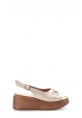 Epikoza Dışı ve İçi Hakiki Deri Bej Kadın Dolgu Topuk Sandalet SS166212618891