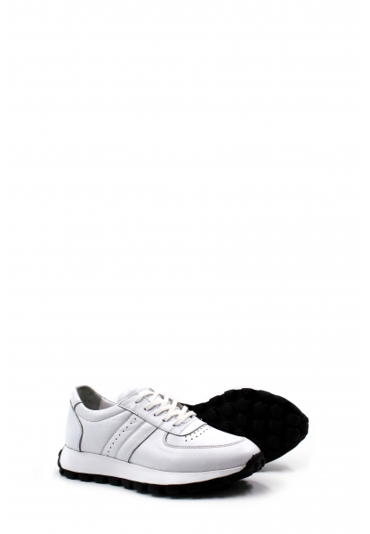 Epikoza Dışı ve İçi Hakiki Deri Beyaz Bağcıklı Erkek Spor Ayakkabı SS16154131937