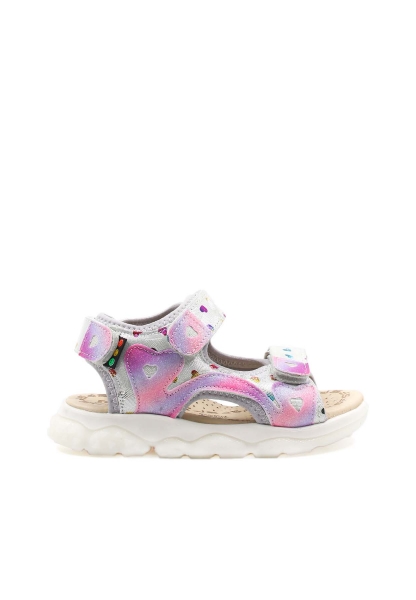 Epikoza Dışı ve İçi Hakiki Deri Beyaz Pembe Kız Çocuk Sandalet SS1657424312261