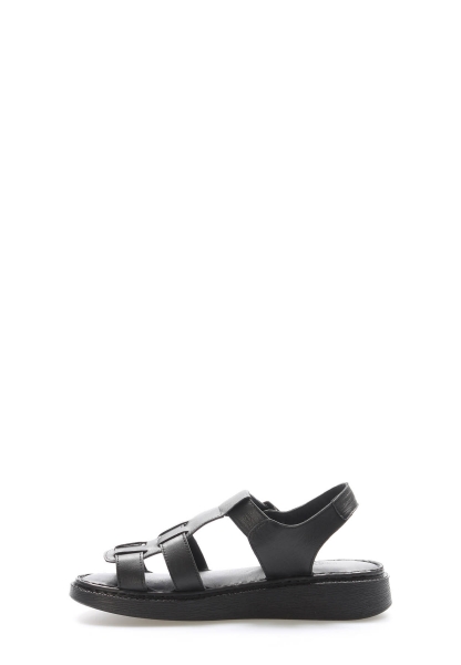 Epikoza Dışı ve İçi Hakiki Deri Siyah Düz Kadın Klasik Günlük Sandalet SS16972261683