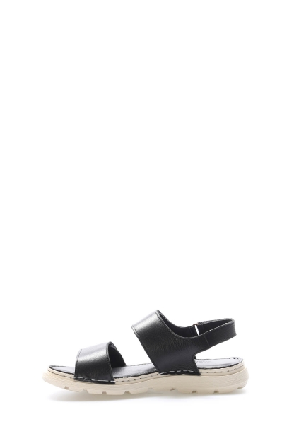 Epikoza Dışı ve İçi Hakiki Deri Siyah Düz Kadın Klasik Sandalet SS16972261832