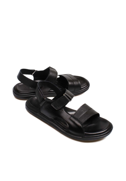 Epikoza Dışı Ve İçi Hakiki Deri Siyah Klasik Erkek Sandalet SS1601813318-507