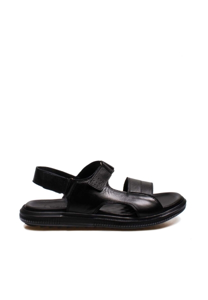Epikoza Dışı Ve İçi Hakiki Deri Siyah Klasik Erkek Sandalet SS1601813318-507