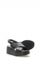 Epikoza Dışı ve İçi Hakiki Deri Siyah Kadın Dolgu Topuk Sandalet SS166212611094