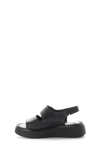 Epikoza Dışı ve İçi Hakiki Deri Siyah Kadın Klasik Günlük Sandalet SS166212611380