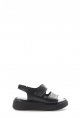 Epikoza Dışı ve İçi Hakiki Deri Siyah Kadın Klasik Günlük Sandalet SS166212611380