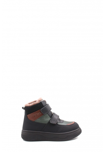 Epikoza Dışı Hakiki Deri ve İçi Kürklü  Haki Taba Unisex Çocuk Bot SS16157112412940
