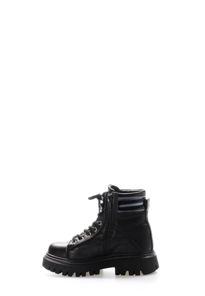 Epikoza Dışı Hakiki Deri ve İçi Kürklü Siyah Unisex Çocuk Klasik Bot SS166121161151122