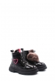 Epikoza Dışı Hakiki Rugan İçi Kürklü Deri Siyah Unisex Çocuk Bot SS161571124121224