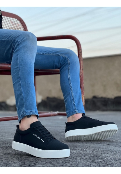 Epikoza Siyah Nubuk Beyaz Taban Erkek  Casual Ayakkabı EKZ209MR21