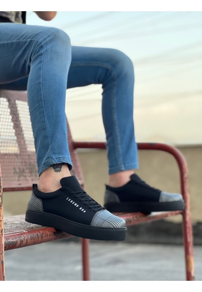 Epikoza Siyah Desenli Süet Siyah Taban Erkek Casual Ayakkabı EKZ209MR21