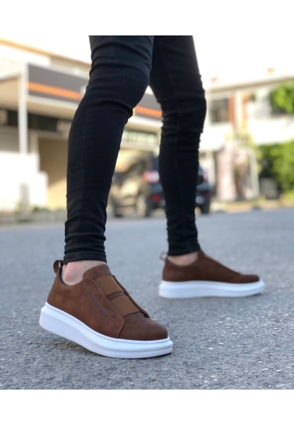 Epikoza Taba Çift Bant Beyaz Yüksek Taban Erkek Casual Ayakkabı EKZ412MR21