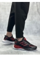 LQZ0650 Tarz Sneakers Yüksek Taban Siyah Kırmızı Spor Ayakkabısı