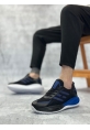 LQZ0650 Tarz Sneakers Yüksek Taban Siyah Mavi Spor Ayakkabısı