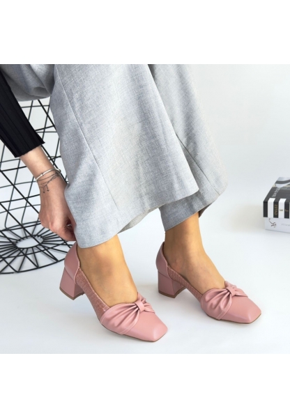 LQZ Shoes Agnet Pudra Cilt Topuklu Ayakkabı