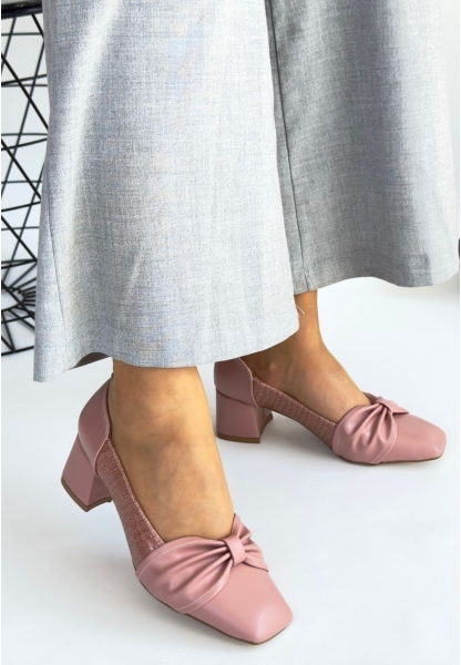 LQZ Shoes Agnet Pudra Cilt Topuklu Ayakkabı