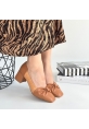 LQZ Shoes Agnet Taba Cilt Topuklu Ayakkabı