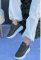 LQZ Shoes Aleid Yeşil Süet Bağcıklı Spor Ayakkabı