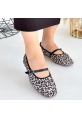 LQZ Shoes Almiye Çita Keten Babet Ayakkabı