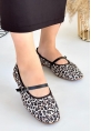 LQZ Shoes Almiye Çita Keten Babet Ayakkabı