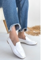 LQZ Shoes Betra Beyaz Rugan Babet Ayakkabı