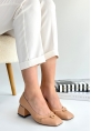 LQZ Shoes Cande Nude Cilt Topuklu Ayakkabı