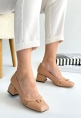 LQZ Shoes Cande Nude Cilt Topuklu Ayakkabı