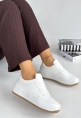 LQZ Shoes Ceyyan Beyaz Cilt Bağcıklı Spor Ayakkabı