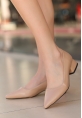 LQZ Shoes Desniy Nude Cilt Topuklu Ayakkabı