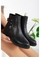 LQZ Shoes Diali Siyah Cilt Topuklu Bot