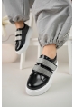 LQZ Shoes Dirla Siyah Rugan Spor Ayakkabı