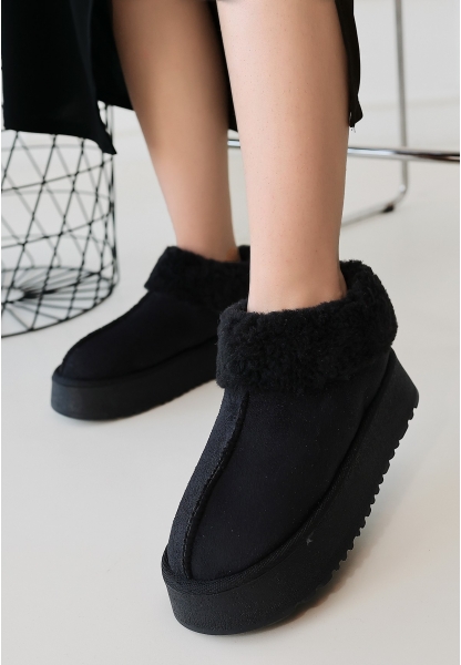 LQZ Shoes Edali Siyah Süet Bot