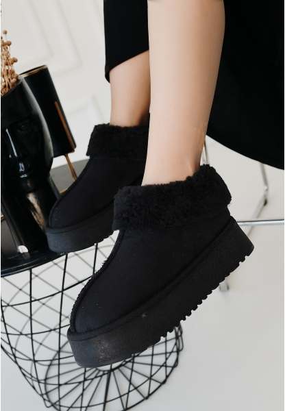 LQZ Shoes Edali Siyah Süet Bot