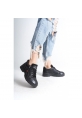 LQZ Shoes Elwa Siyah Cilt Bağcıklı Spor Ayakkabı