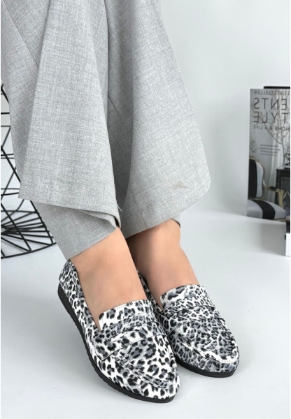 LQZ Shoes Ezon Zebra Cilt Babet Ayakkabı