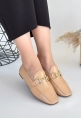 LQZ Shoes Guart Nude Rugan Babet Ayakkabı