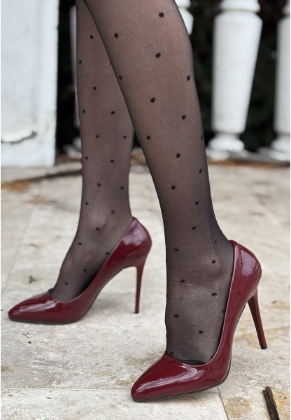 LQZ Shoes Hillar Bordo Rugan Stiletto Ayakkabı