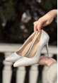 LQZ Shoes Hillar Gümüş Saten Stiletto Ayakkabı