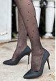 LQZ Shoes Hillar Siyah Saten Stiletto Ayakkabı