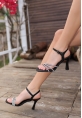 LQZ Shoes Joly Siyah Cilt Topuklu Ayakkabı