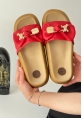 LQZ Shoes Jude Kırmızı Cilt Ayıcıklı Terlik