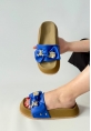 LQZ Shoes Jude Mavi Cilt Ayıcıklı Terlik