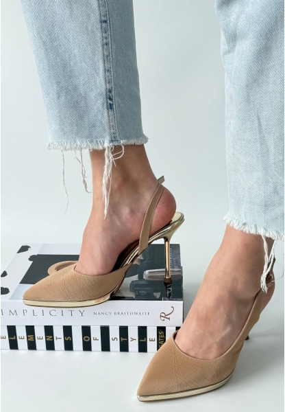 LQZ Shoes Kalyt Nude Cilt Topuklu Ayakkabı