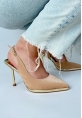 LQZ Shoes Kalyt Nude Cilt Topuklu Ayakkabı