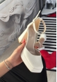LQZ Shoes Kawer Beyaz Cilt Topuklu Ayakkabı