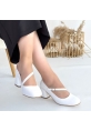LQZ Shoes Kier Beyaz Cilt Topuklu Ayakkabı