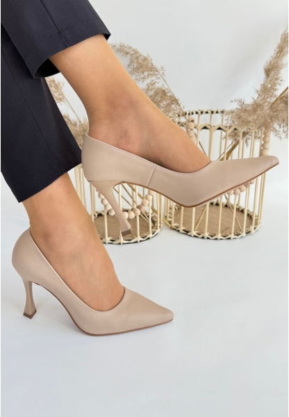 LQZ Shoes Konta Nude Cilt Topuklu Ayakkabı