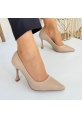 LQZ Shoes Konta Nude Cilt Topuklu Ayakkabı