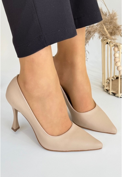 LQZ Shoes Konta Nude Cilt Topuklu Ayakkabı